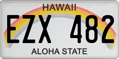 HI license plate EZX482