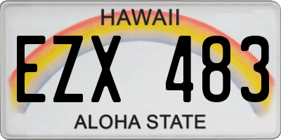 HI license plate EZX483