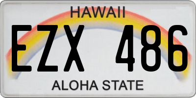HI license plate EZX486
