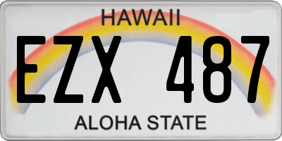 HI license plate EZX487