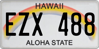 HI license plate EZX488
