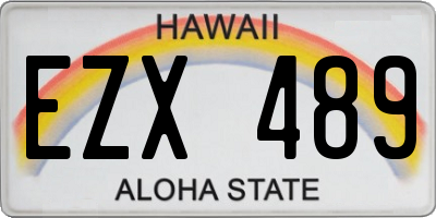HI license plate EZX489