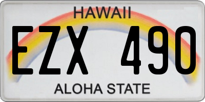 HI license plate EZX490