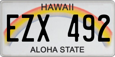 HI license plate EZX492