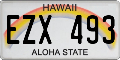 HI license plate EZX493