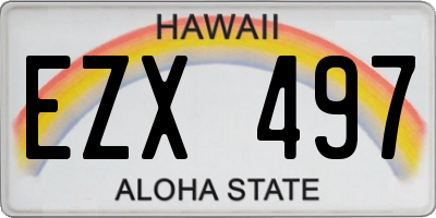 HI license plate EZX497