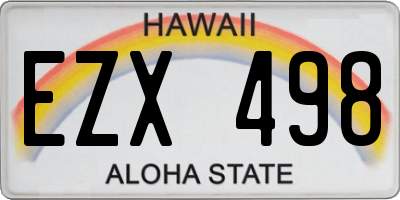 HI license plate EZX498