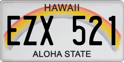 HI license plate EZX521