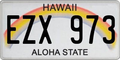 HI license plate EZX973