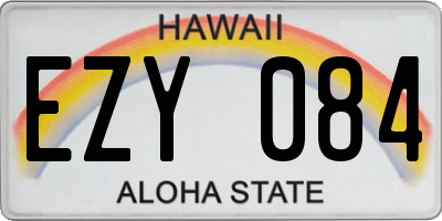 HI license plate EZY084