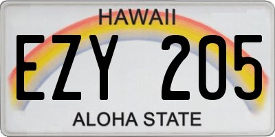 HI license plate EZY205