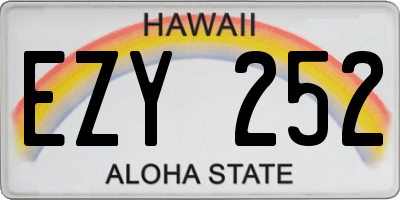 HI license plate EZY252