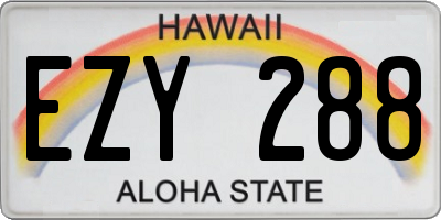 HI license plate EZY288