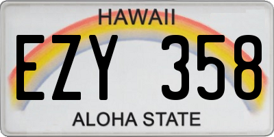HI license plate EZY358