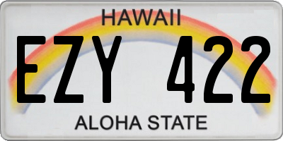 HI license plate EZY422