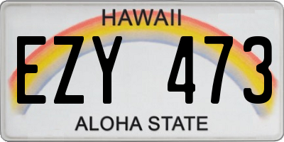 HI license plate EZY473