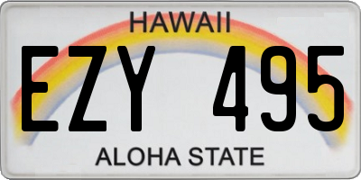 HI license plate EZY495