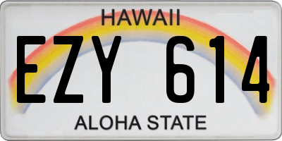 HI license plate EZY614