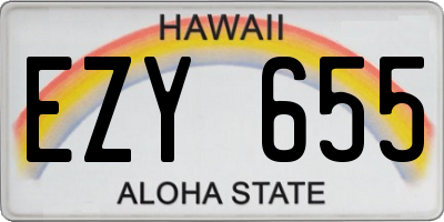 HI license plate EZY655