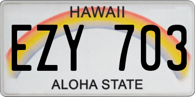 HI license plate EZY703