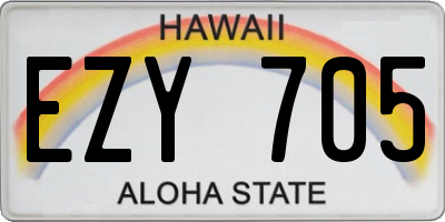 HI license plate EZY705