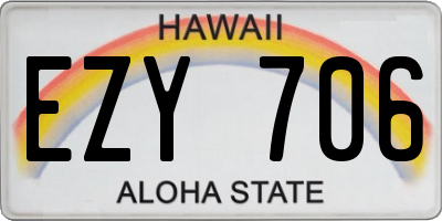 HI license plate EZY706