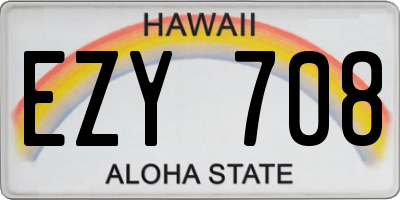 HI license plate EZY708