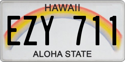 HI license plate EZY711