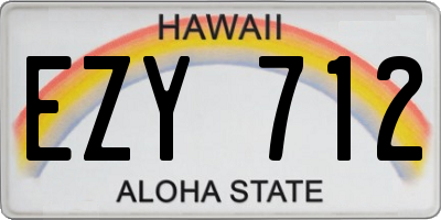 HI license plate EZY712