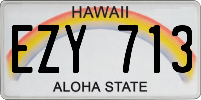 HI license plate EZY713