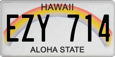 HI license plate EZY714