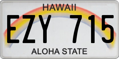 HI license plate EZY715