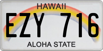 HI license plate EZY716