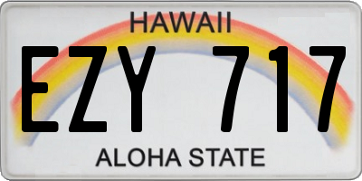 HI license plate EZY717