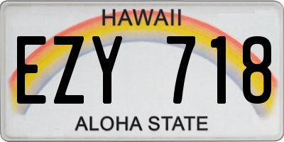 HI license plate EZY718