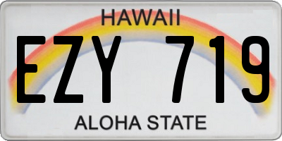 HI license plate EZY719