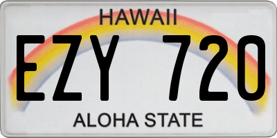 HI license plate EZY720