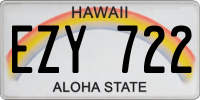 HI license plate EZY722