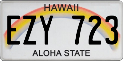 HI license plate EZY723