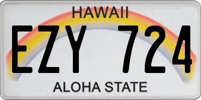 HI license plate EZY724