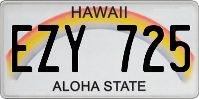 HI license plate EZY725