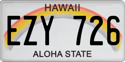HI license plate EZY726
