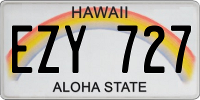 HI license plate EZY727