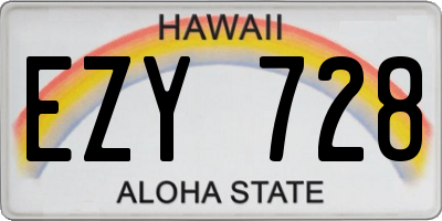 HI license plate EZY728