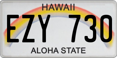 HI license plate EZY730
