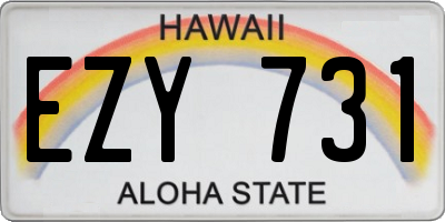 HI license plate EZY731
