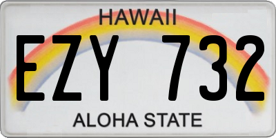 HI license plate EZY732