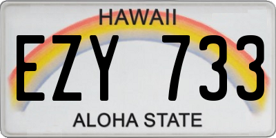 HI license plate EZY733
