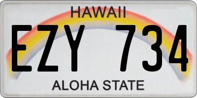 HI license plate EZY734