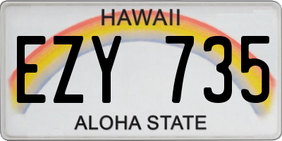 HI license plate EZY735